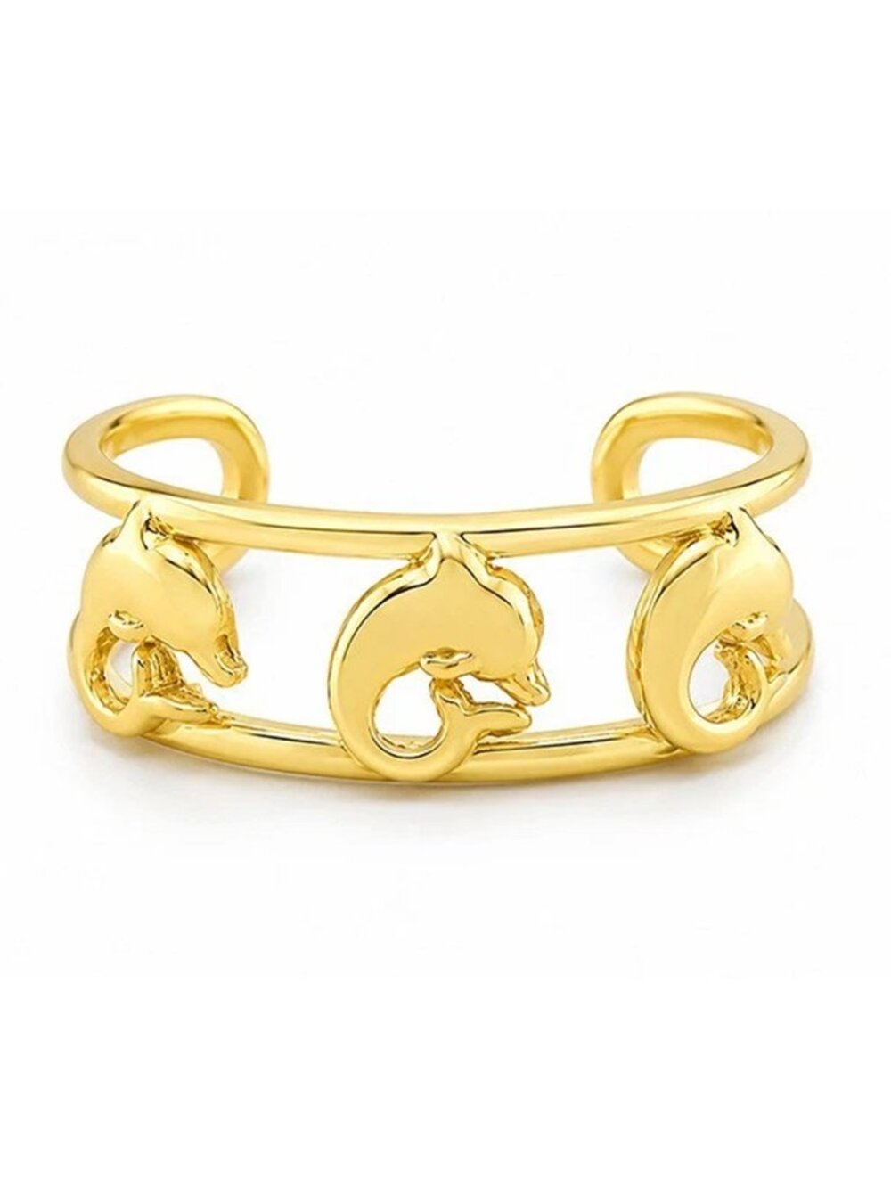 Dolphin Toe Ring 14k Solid Yellow Gold
